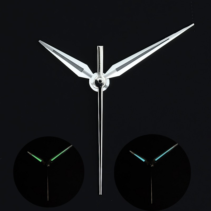 手表指针时针分针秒针银色绿夜光表针配件适合NH35NH36机械机芯