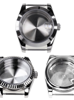 36mm日志蚝式恒动斜边改透底密底表壳蓝宝石玻璃适合NH35/36机芯