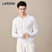 商务休闲长袖 LARDINI意大利进口男士 针织POLO衫 翻领衬衣
