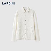 LARDINI意大利进口羊绒羊毛翻领男秋冬商务休闲保暖针织开衫 上衣