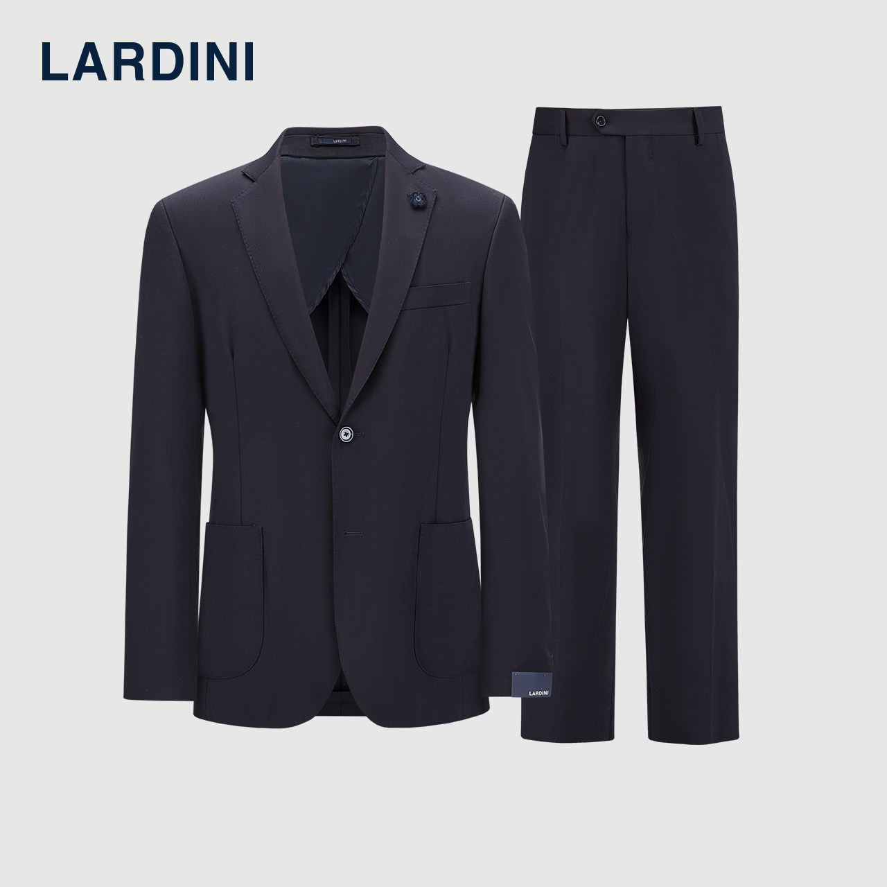 LARDINI意大利进口纯羊毛斜纹半里布商务婚庆通勤易打理西服套装