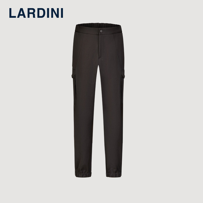 lardini联名系列羊毛束脚裤商务休闲百搭便裤男士微弹修身长裤子