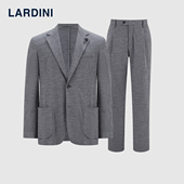 LARDINI意大利进口纯羊毛早春新针织微弹无里布商务通勤西服套装