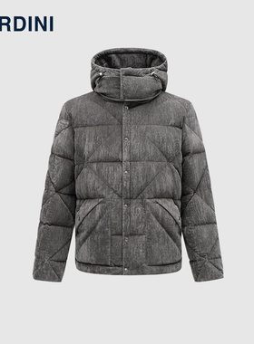 LARDINI意大利进口灯芯绒连帽加厚羽绒服男冬保暖休闲连帽外套