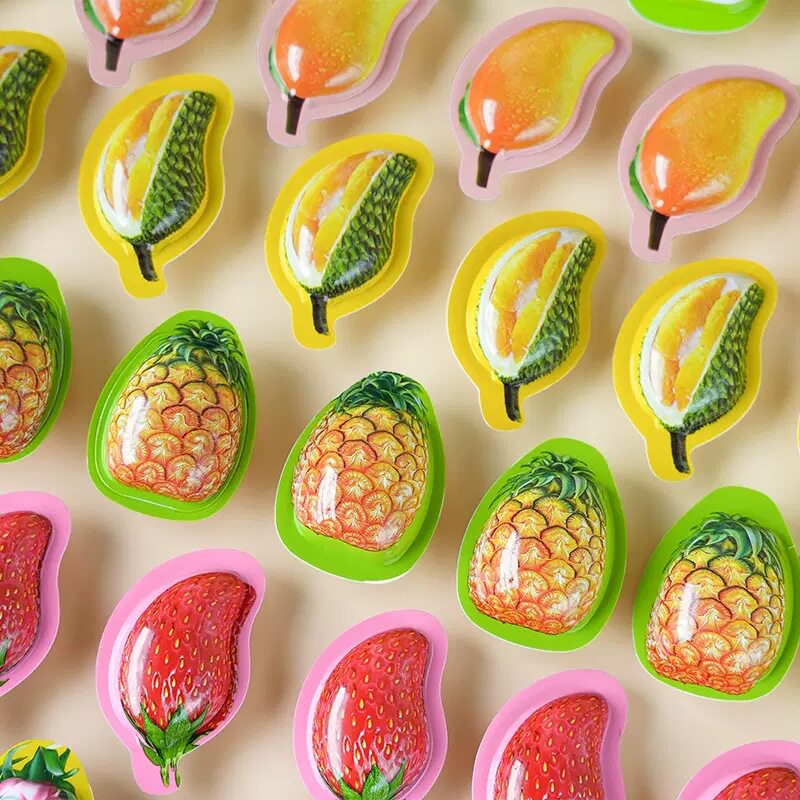 4d爆浆水果软糖榴莲芒果qq橡皮糖喜糖网红扒皮糖果散装批发小零食