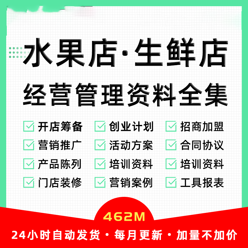 水果店生鲜超市经营管理资料开店筹备创业计划书营销推广案例全集