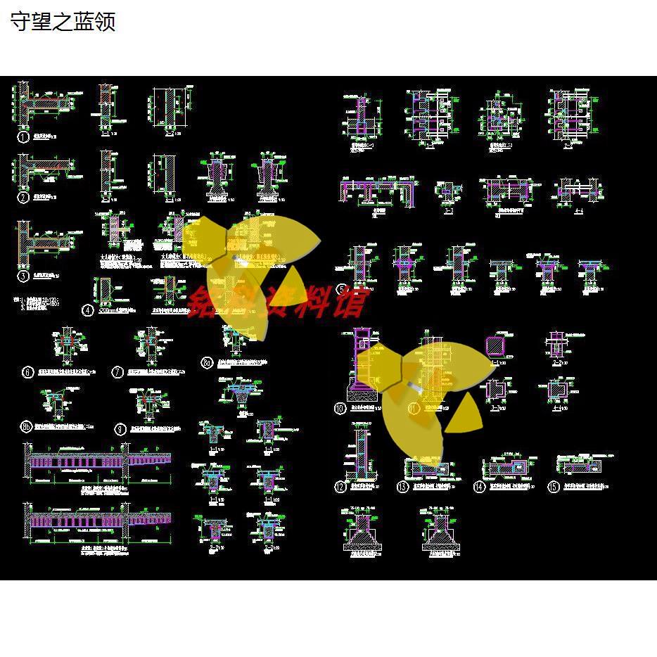 砖混结构的墙体、构造柱、圈梁、板等加固节点大样结构cad图纸