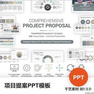 ppt模板思维导图数据表格项目逻辑总结流程图标提案设计素材模版