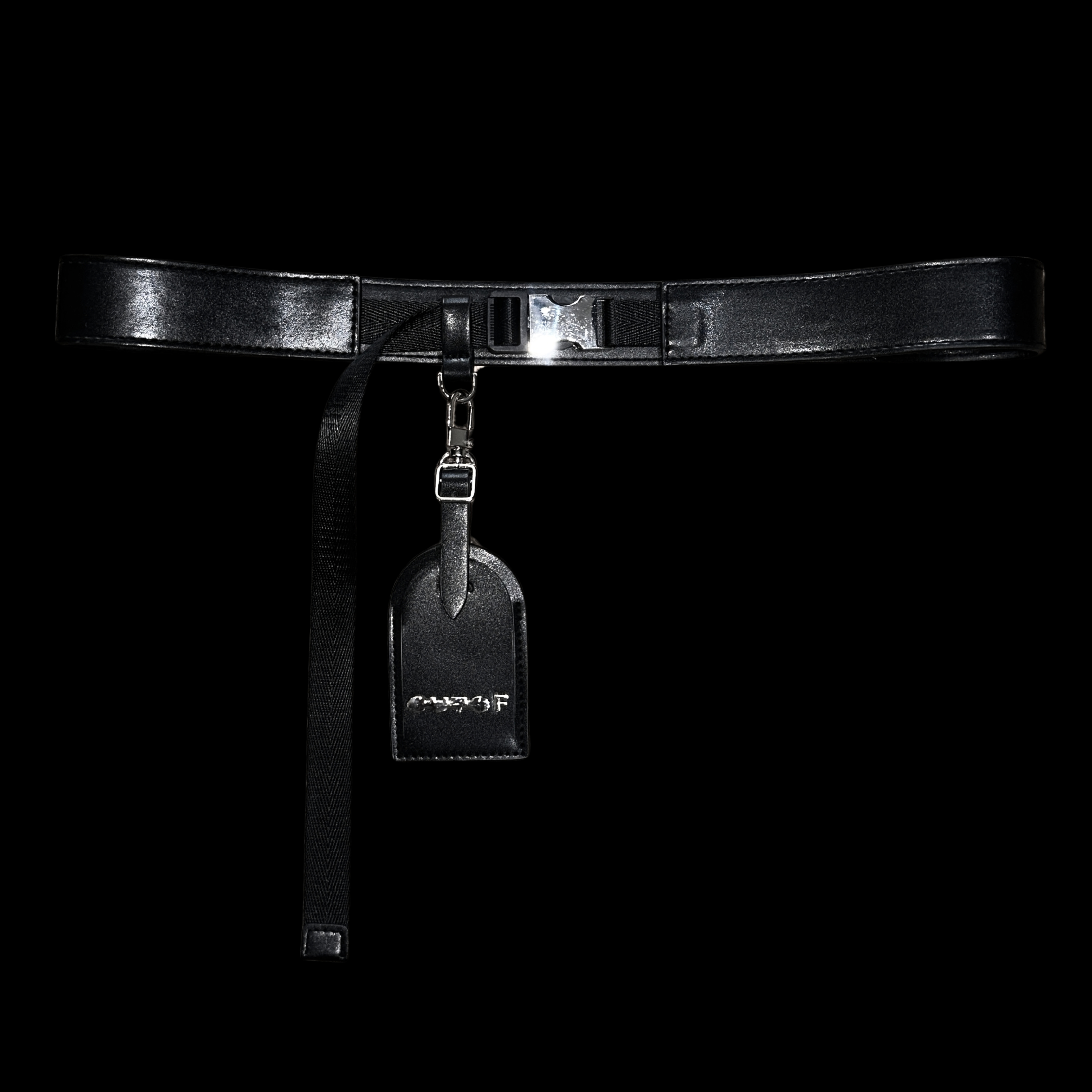 OUTOF - baggage tag金属扣皮带 皮革吊牌皮带