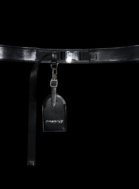 OUTOF - baggage tag金属扣皮带 皮革吊牌皮带