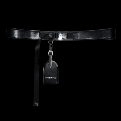 OUTOF - baggage tag金属扣皮带 皮革吊牌皮带