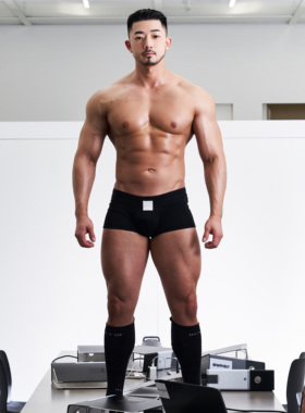 OUTOF underwear #10男士橡胶logo精棉舒适轻薄透气中腰四角内裤