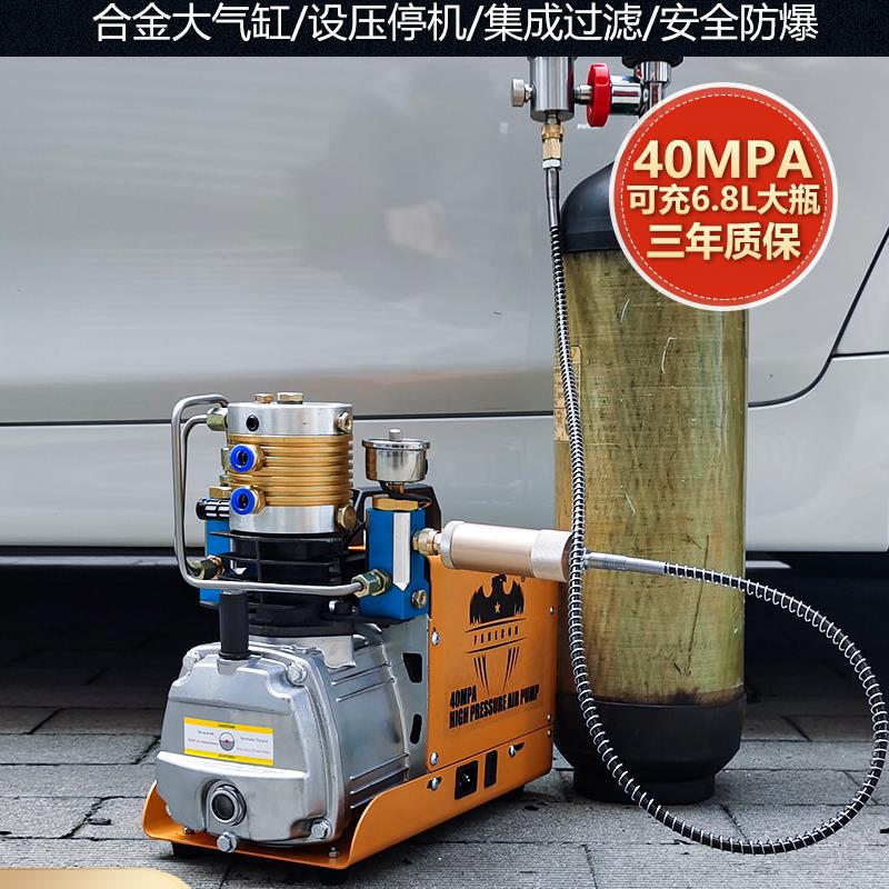 新款天龙高压打气机30mpa高压气泵40mpa小型单缸水冷电动充气包邮