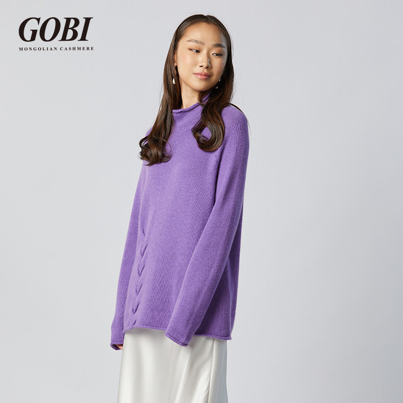 Gobi gobi Cashmere Hem stripe fashion Pullover 2022 Early spring The high collar knitting sweater Raglanin the Women's clothing/Boutique , 羊绒衫 category - from Buy2taobao.com to provide professional Taobao agent buy service
