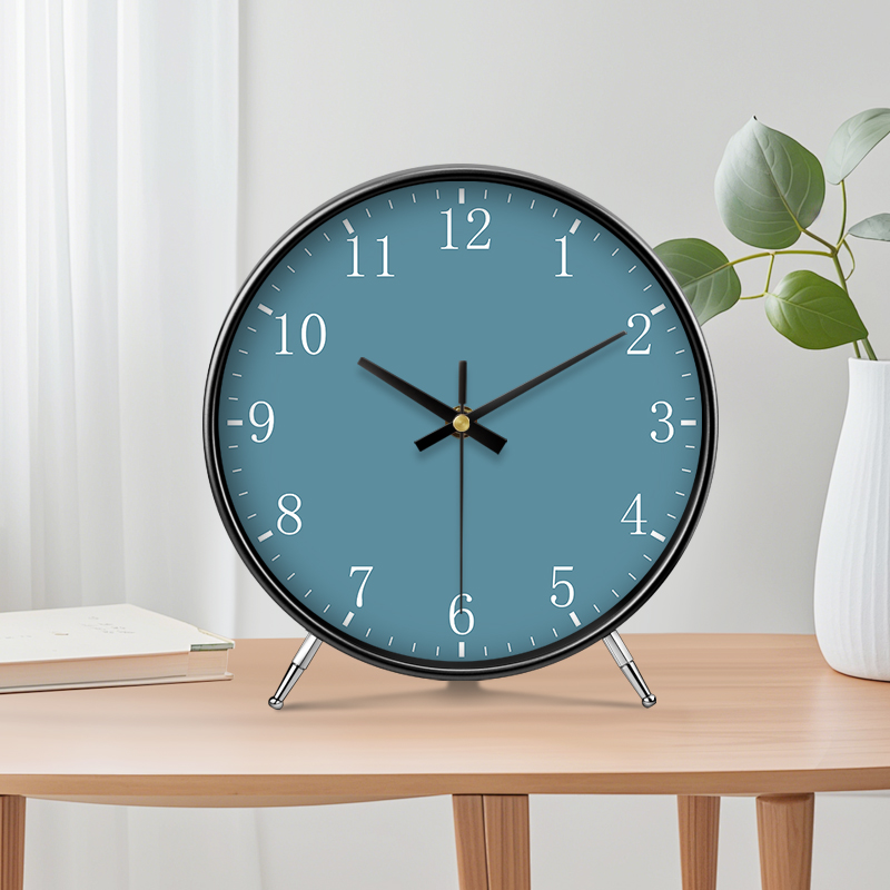 大气摆放式时钟简约风格高端台钟座钟客厅高级感台式钟表摆件现代