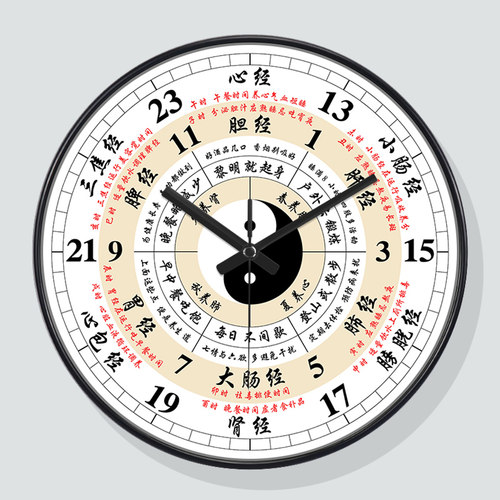 子午流注钟表中医养生挂钟~静音