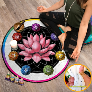 曼陀罗莲花轮脉颂钵疗愈冥想地毯禅宗瑜伽打坐地垫静坐垫来图定制