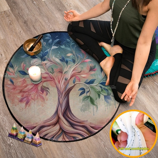 神秘生命之树地垫颂钵地毯禅修打坐冥想垫Tree of Life Round Rug