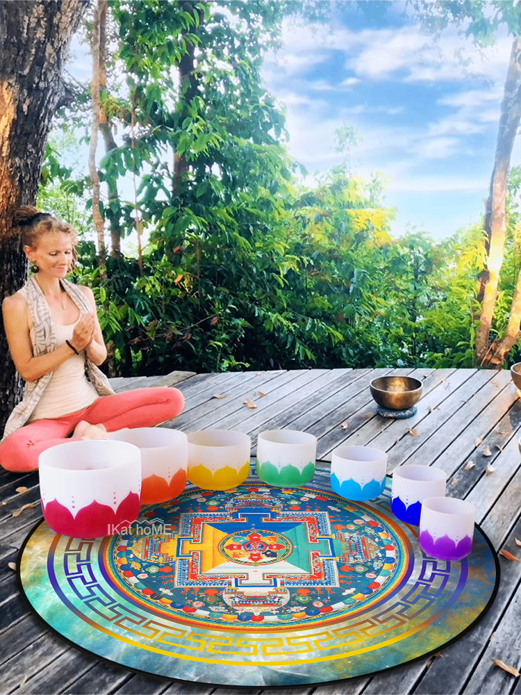 吉祥八宝坛城曼陀罗地毯颂钵地垫禅修垫冥想垫 Kurukulle Mandala