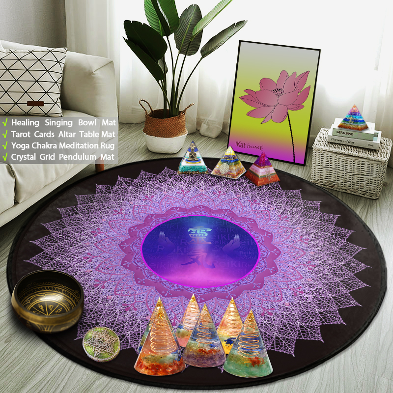Reiki喜悦曼陀罗灵气地垫瑜伽冥想打坐垫祭坛灵摆仪式垫水晶灵摆