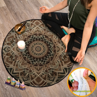 灵气曼陀罗冥想地毯禅宗瑜伽地垫打坐垫静坐垫子颂钵音疗垫可定制