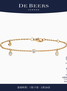 [新年礼物]De Beers 戴比尔斯 Clea 18K黄金五钻手链