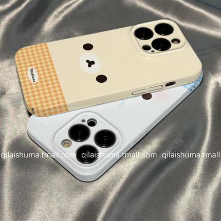 柒莱菲林壳适用于小米17/15pro手机壳新款14ultra可爱小熊表情格纹12红米note13男女10防摔k80k70硬60套50软