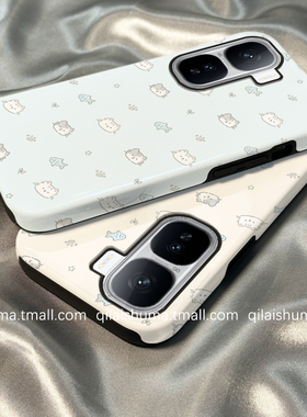 柒莱二合一菲林适用于iqooneo10/9/8pro手机壳新款7/6se硬5可爱蓝色猫咪小鱼iqoo13软12套11男女10防摔9硅胶