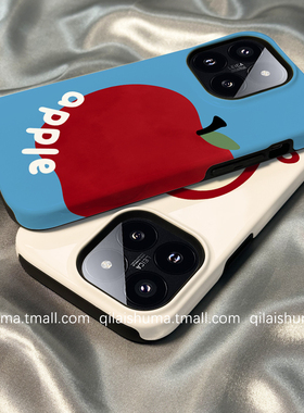 柒莱二合一菲林壳适用于小米17/15pro手机壳14新款13红米k80k70男女60简约蓝色苹果英文note14防摔12硅胶软套