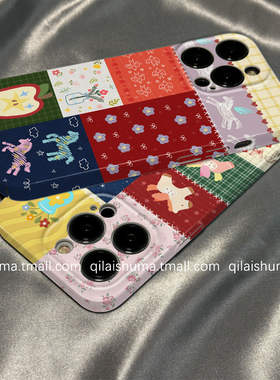 柒莱菲林壳适用于三星s30/s25+手机壳新款s24男女s23ultra硬壳s22plus小众复古拼接小马s21防摔a54a53保护套