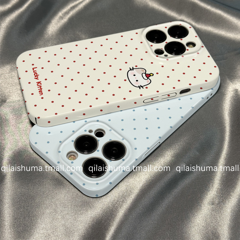 柒莱菲林壳适用于opporeno15/14/13pro手机壳12/11/10新款9女findx8x7简约红色波点小猫咪a5硬a6真我软neo7套