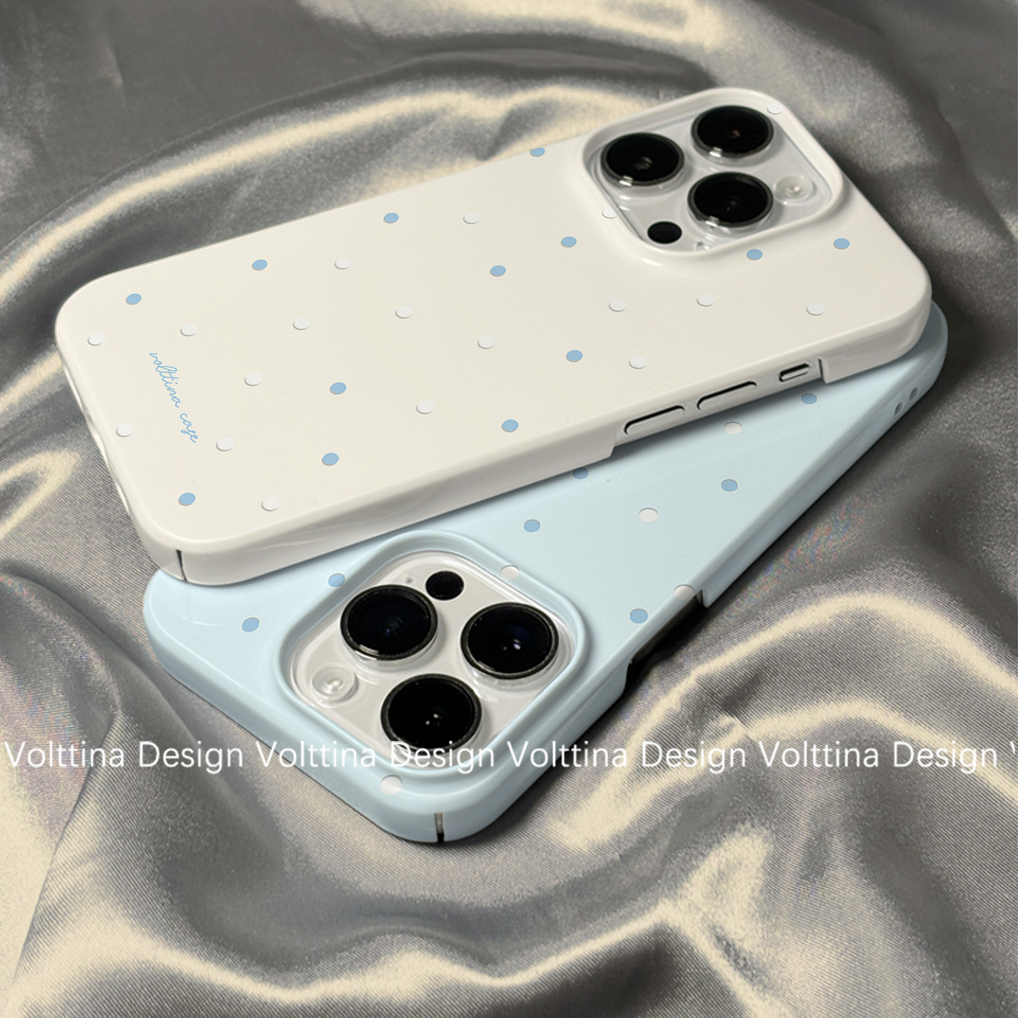 柒莱菲林壳适用于苹果17promax手机壳新款iPhone18/16女15韩系ins简约蓝白波点14防摔13硬12保护套11硅胶xs软