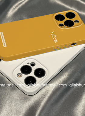 柒莱菲林壳适用于小米17/14pro手机壳15新款11高级简约姜黄色英文红米note13女12pro+硅胶k70k60硬壳50防摔套