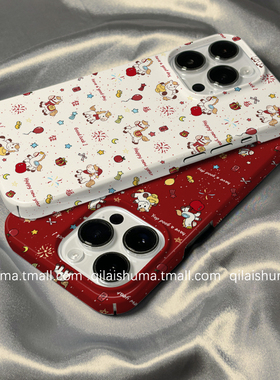 柒莱菲林壳适用于苹果17/16promax手机壳新款iPhone15男女14新年红色烟花小马13防摔12硬11保护套xs硅胶xr软