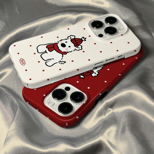 适用于苹果系列手机壳红波点菲林