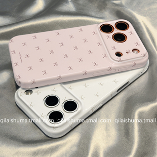 s24女s23ultra硬壳s22plus韩风ins粉色蝴蝶结s21防摔a54a53保护套 手机壳新款 柒莱菲林壳适用于三星s30 s25