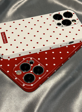 菲林壳适用于opporeno15/14/12/11/10pro+手机壳13新款9新年简约红色波点7软6女8硅胶硬防摔findx8x7x6保护套
