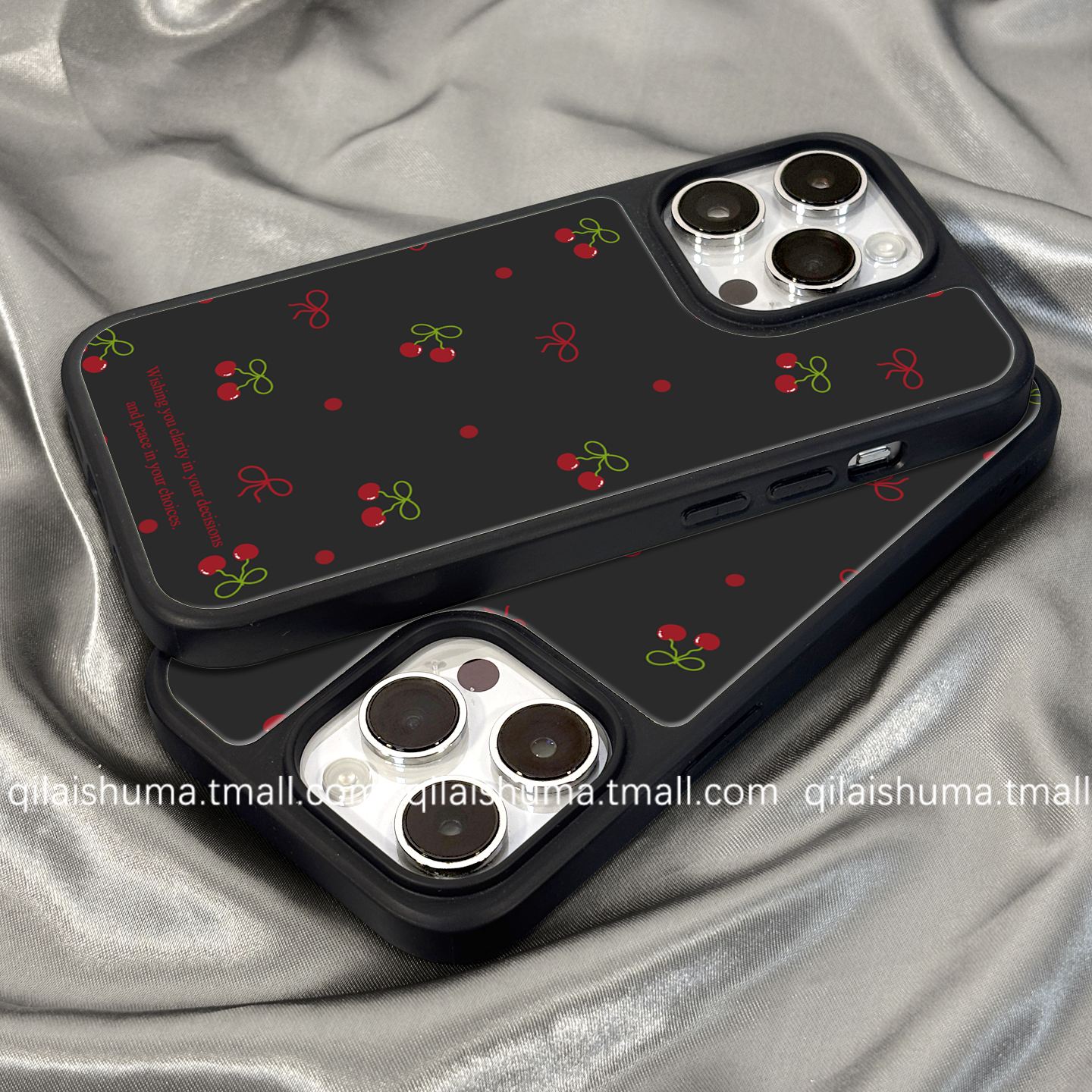 适用于苹果系列手机壳樱桃黑边