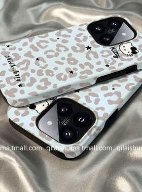 柒莱二合一菲林壳适用于小米17/15pro手机壳新14款13红米k80k70女60蓝色豹纹kt凯蒂猫note14防摔12硅胶11软套