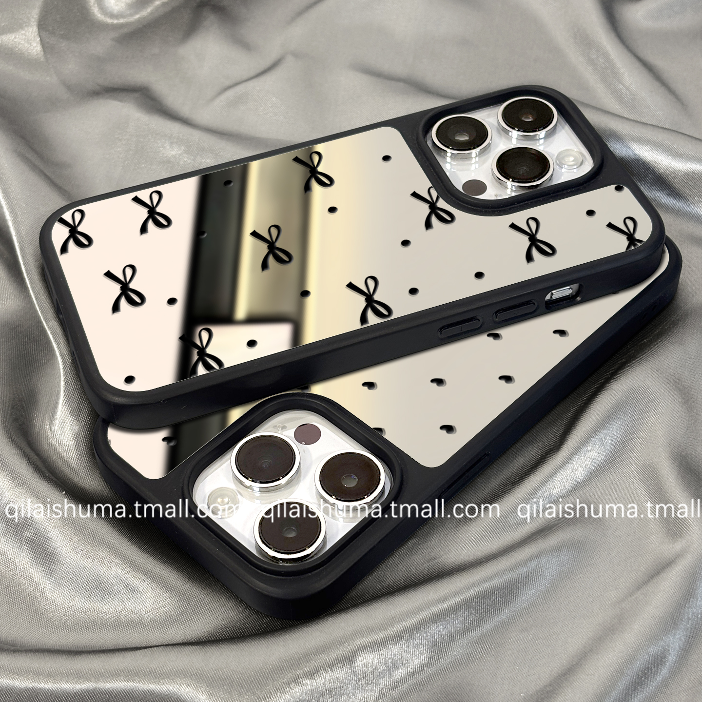 适用于苹果系列手机壳蝴蝶结镜面