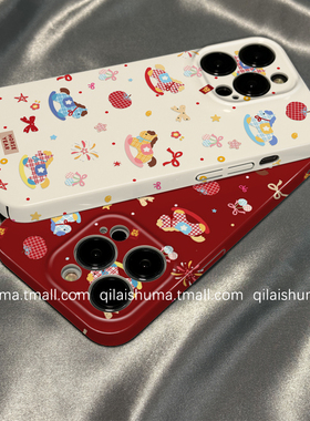 柒莱菲林壳适用于小米17/15pro手机壳新款14ultra新年蝴蝶结小木马年12红米note13女k90防摔k80k70硬60套50软