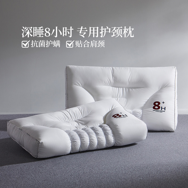 星级酒店人体工学护颈椎枕头助睡眠成人专用抗菌荞麦枕芯一对家用