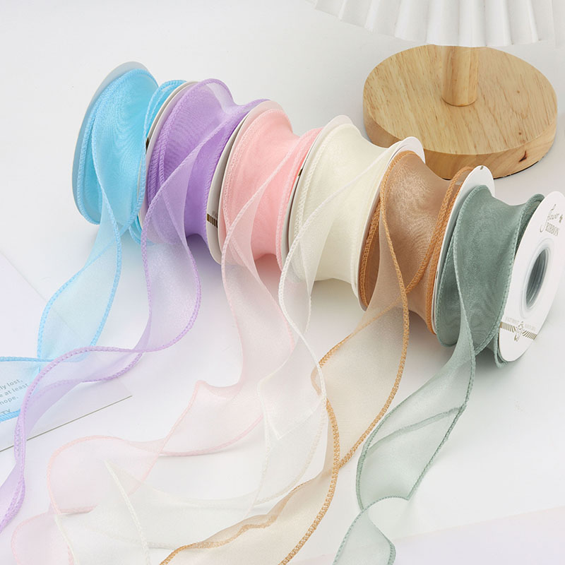 纯色10码鱼尾纱 鲜花蛋糕礼品包装用手工DIY简约欧根纱网纱款丝带