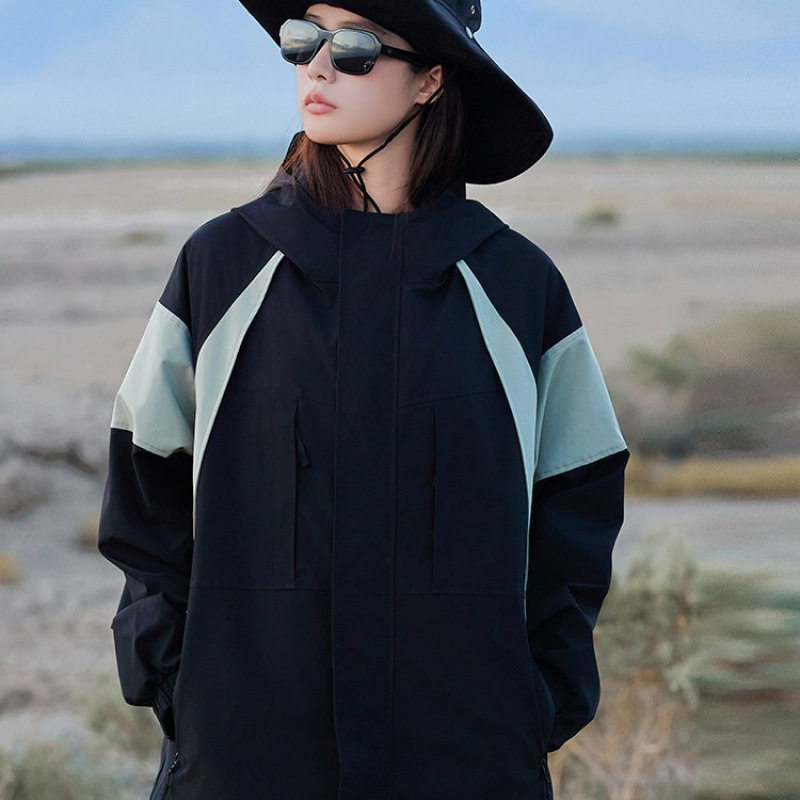 日系户外机能连帽冲锋衣外套男女春秋季学院风拼色工装夹克上衣潮,户外/登山/野营/旅行用品,冲锋衣裤套装,淘宝优惠券,粉丝福利购,淘宝优惠卷