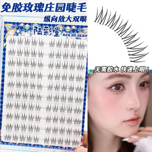 免胶玫瑰庄园假睫毛懒人10排大容量自然妈生感自然逼真睫毛上镜