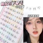 懒人仙女符下睫毛漫画单簇自然分段透明梗仿真妈生新手上镜眼睫毛