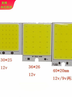 cob光源 12v 2w 3w 白光 3025 4020 3626小方形 LED灯板 9v 现货