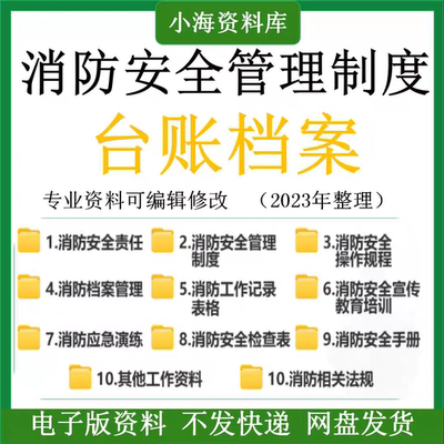 消防安全管理制度电子版台账操作规程档案检查应急预案演练模板资