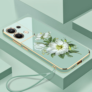 电镀茉莉花OPPOReno9Pro+手机壳全包镜头Reno9Pro+硅胶防摔OPPO时尚创意Reno9Pro+个性简约软壳新款保护套