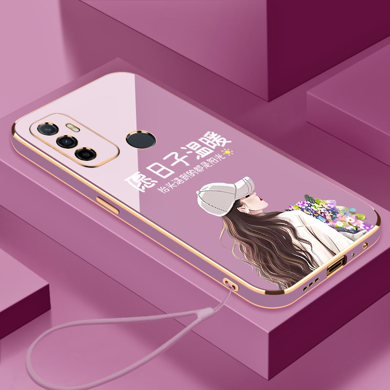 适用于愿日子温暖OPPOA32手机壳全包镜头个性简约OPPO时尚创意硅胶防摔A32电镀软壳男女款新品保护套外壳